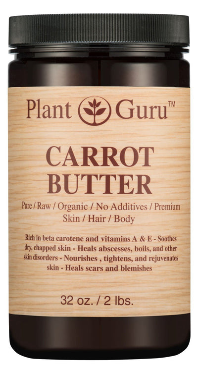 Carrot Butter 8 oz. 100% Pure Raw Fresh Natural Cold Pressed. Skin Body and Hair Moisturizer, DIY Creams, Balms, Lotions, Soaps.